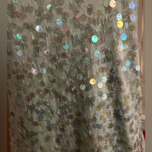 Apt 9 Aqua iridescent sequin sleeveless tank top Medium turquoise blue - Picture 2 of 8